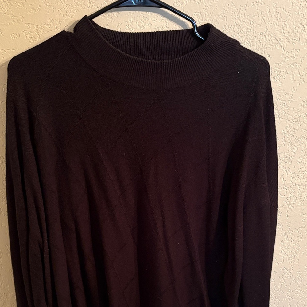 Black Knit Sweater with diamond checker pattern 2X